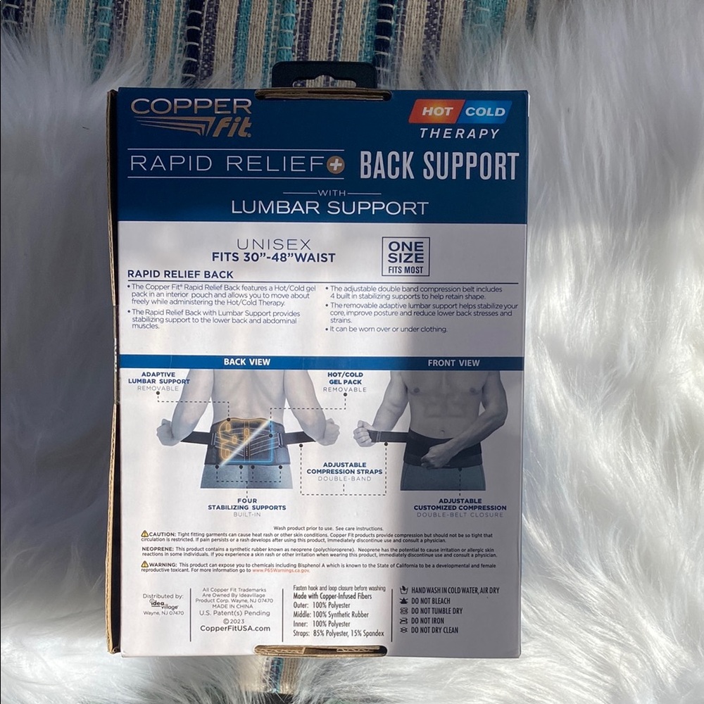 New copper fit Rapid Relief Back Support - Black one size fits most - Picture 2 of 3